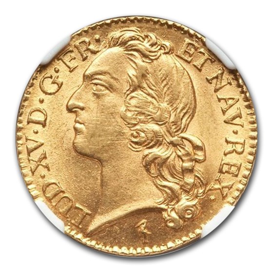 1744-W France Gold Louis D'or MS-65+ NGC 1744-W France Gold Louis D'or MS-65+ NGC